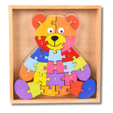 Educational Wooden Bear Letter Puzzle Kids Toy in Bulk